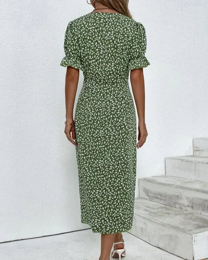 Leah | Robe Bouton avec Volants