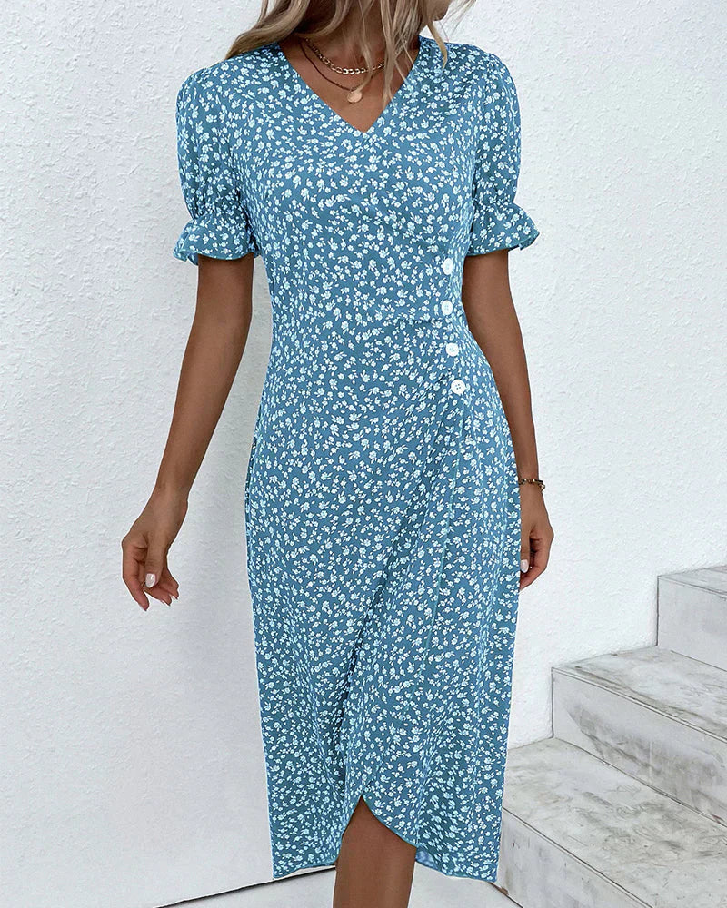 Leah | Robe Bouton avec Volants