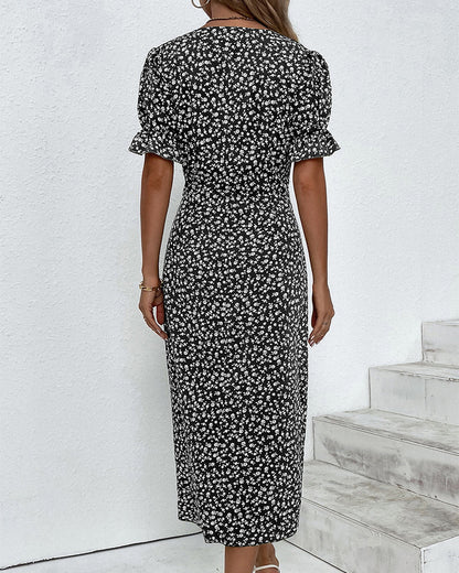 Leah | Robe Bouton avec Volants