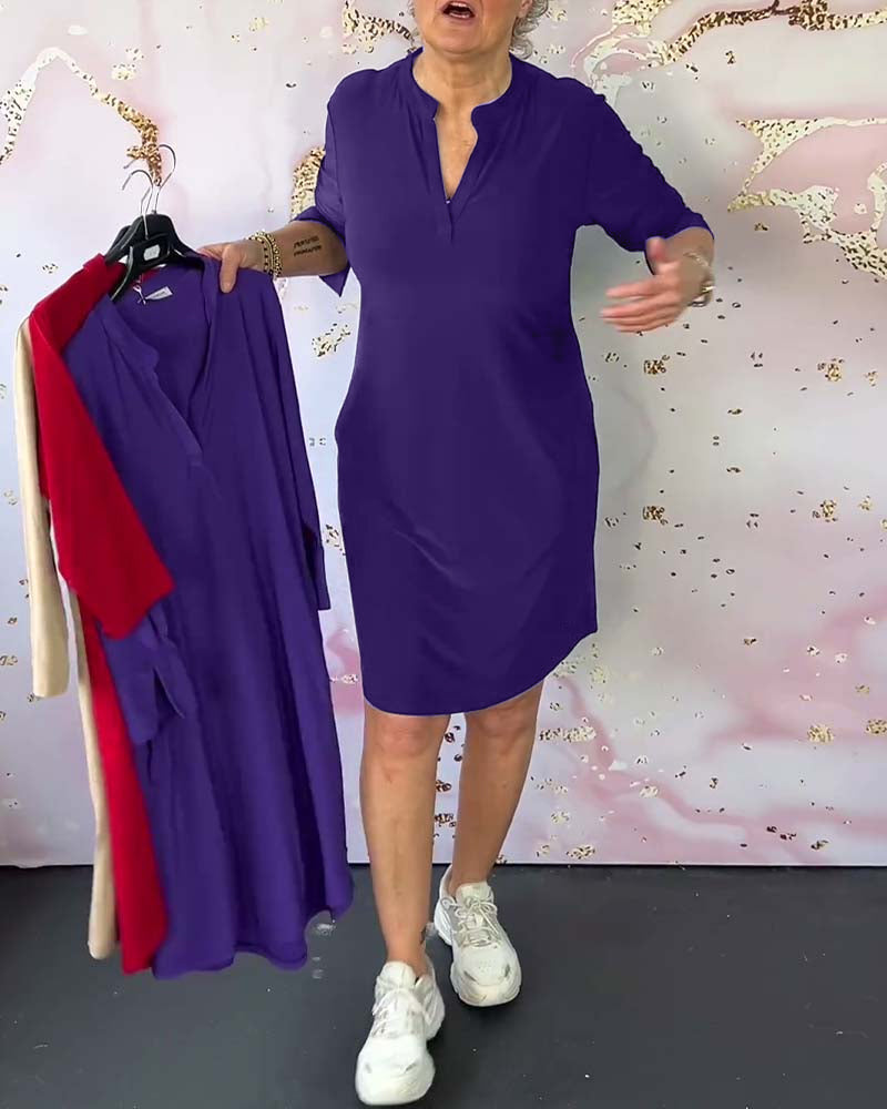 Olivia™ - Robe Décontractée Confortable avec Décolleté en V Uni