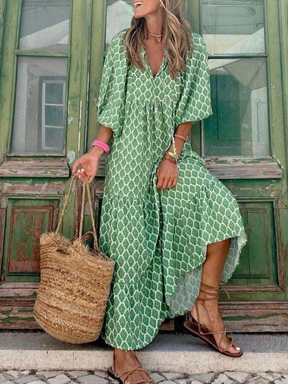 Robe Maxi Imprimée Bohémienne