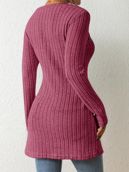 Julia™ - Haut Asymétrique à Côtes à la Mode