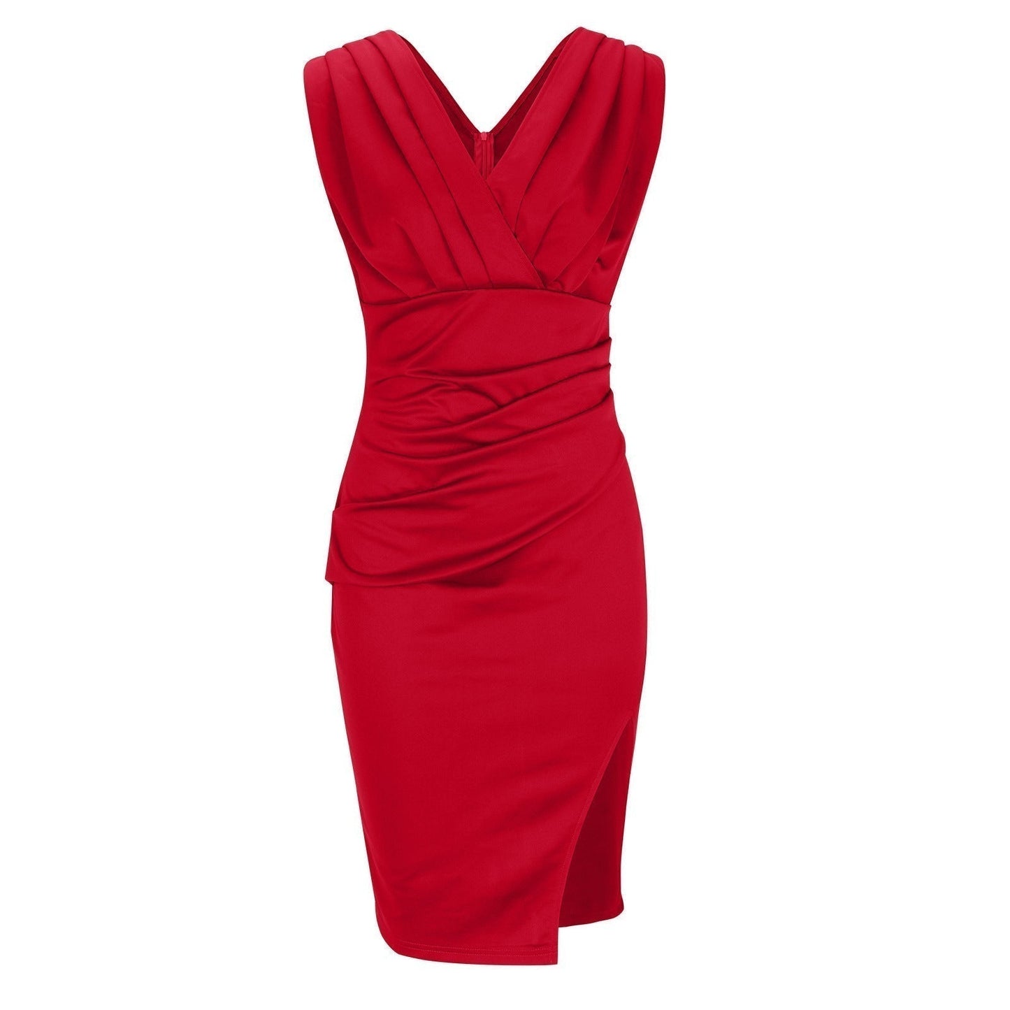 Estelle | Robe Ajustée avec Décolleté en V et Fente