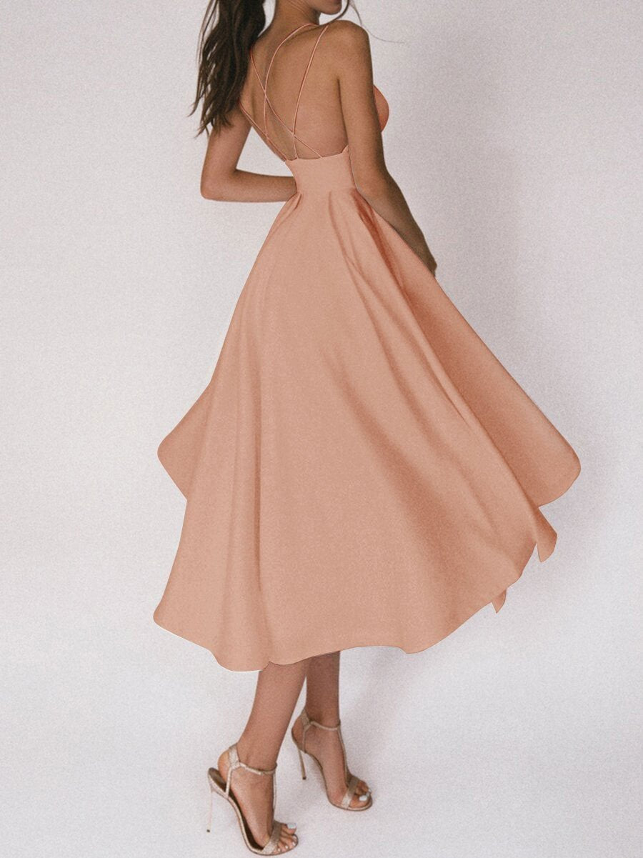 Gabriella – Robes en satin à bretelles croisées