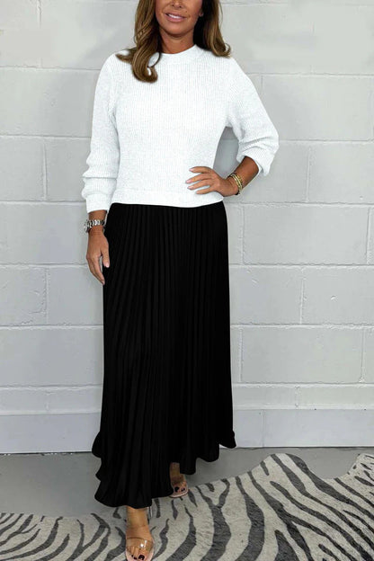 Jamie - Robe en tricot décontractée avec plis pour femme