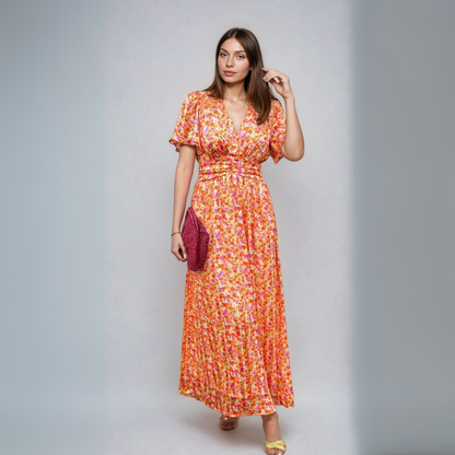 Pauline – Robe longue à imprimé floral