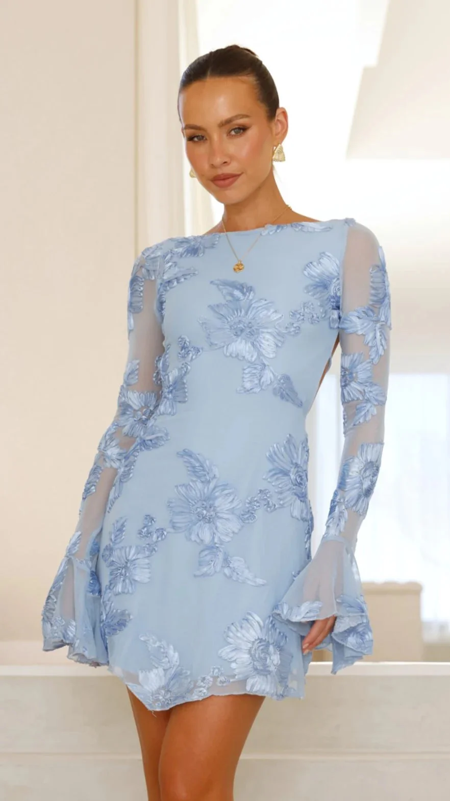 Robe Mini Imprimée Sans Dos