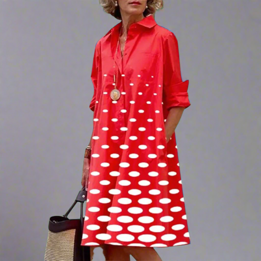 Zosia | Robe Rétro à Manches Longues avec Poches pour Femmes