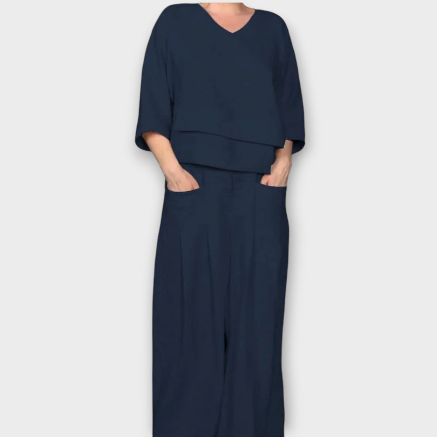 Ensemble de Lounge de Deux Pièces avec Pantalon Large et Coupe Détendue