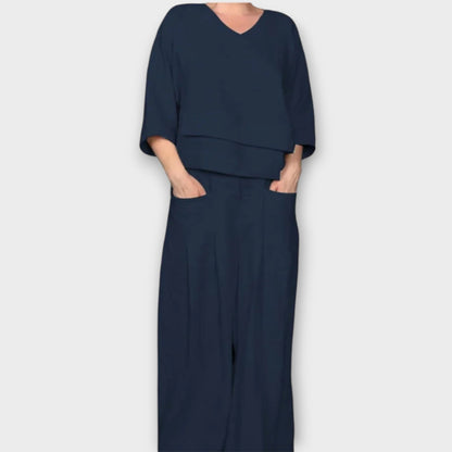 Ensemble de Lounge de Deux Pièces avec Pantalon Large et Coupe Détendue