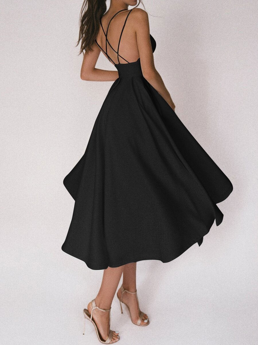 Gabriella – Robes en satin à bretelles croisées