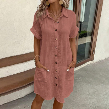 Riley™ - Robe d'Été Boutonnée et Confortable