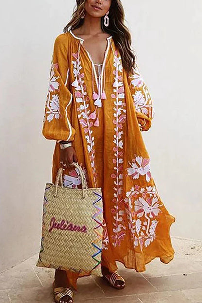 Nelia - Robe Bohémienne Florale d'Été Breezy