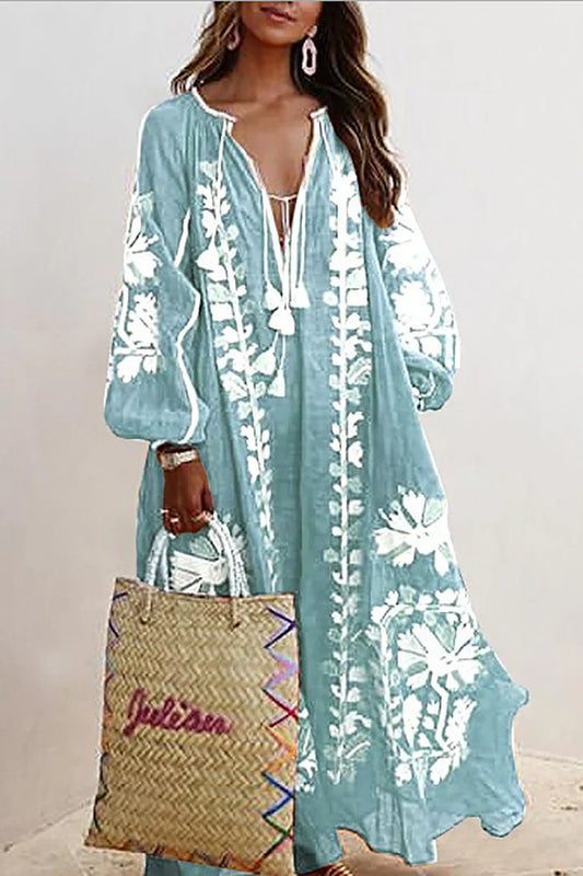 Nelia - Robe Bohémienne Florale d'Été Breezy