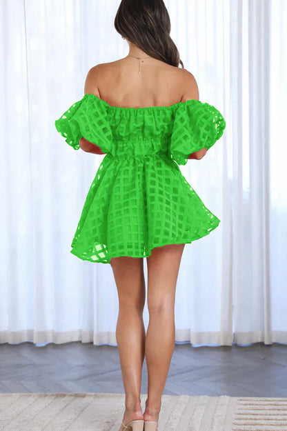Evie - Robe Mini à Manches Bouffantes