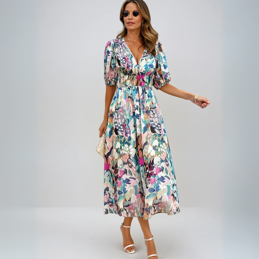 Flore - Robe Élégante avec Motif Floral