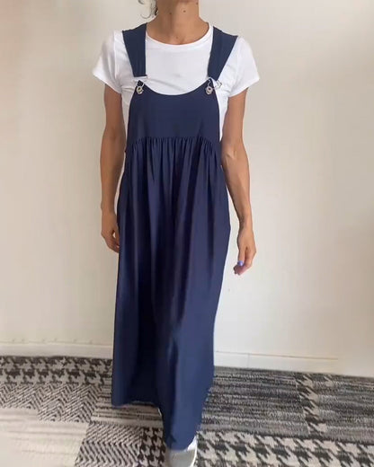Grace™ - Robe Décontractée à Bretelles de Couleur Unie