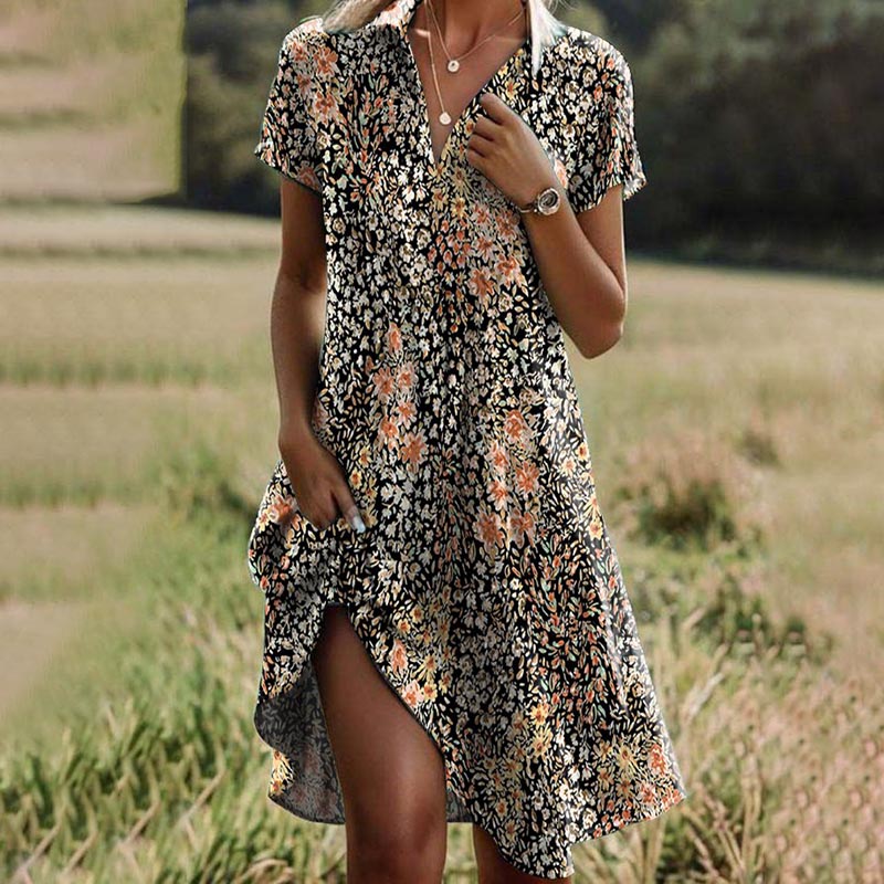 Marissa | Robe Décontractée Fleurie avec Décolleté en V