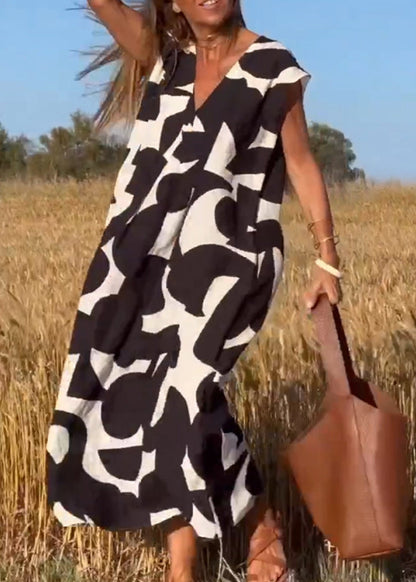 Aria™ - Robe Imprimée Lâche avec Décolleté en V