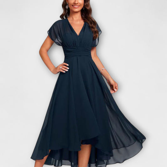 Julita – Robe de Soirée Fluide avec Décolleté en V
