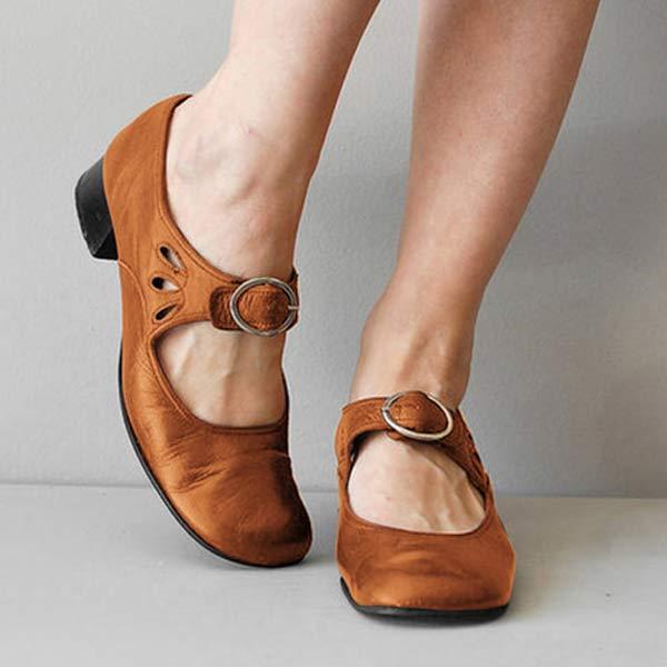 Beatrice - Sandales Compensées en Cuir avec Boucle Orthopédique