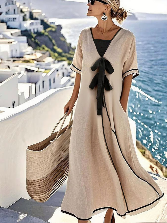 Robe en lin douce et décontractée