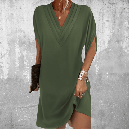 Lisa | Robe Tunique avec Col en V Drapé
