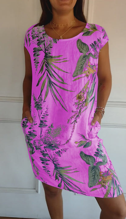 Madison | Robe Décontractée avec Feuilles Tropicales