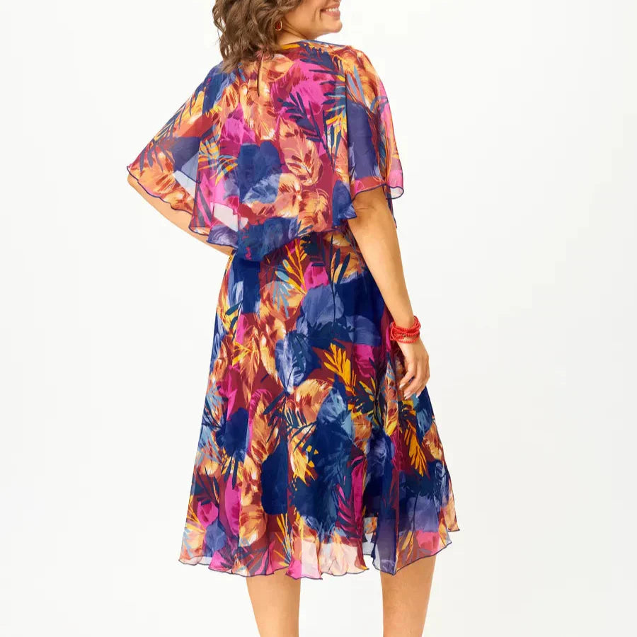 AYALA | ROBE EN CHIFFON CONFORTABLE TAILLE PLUS