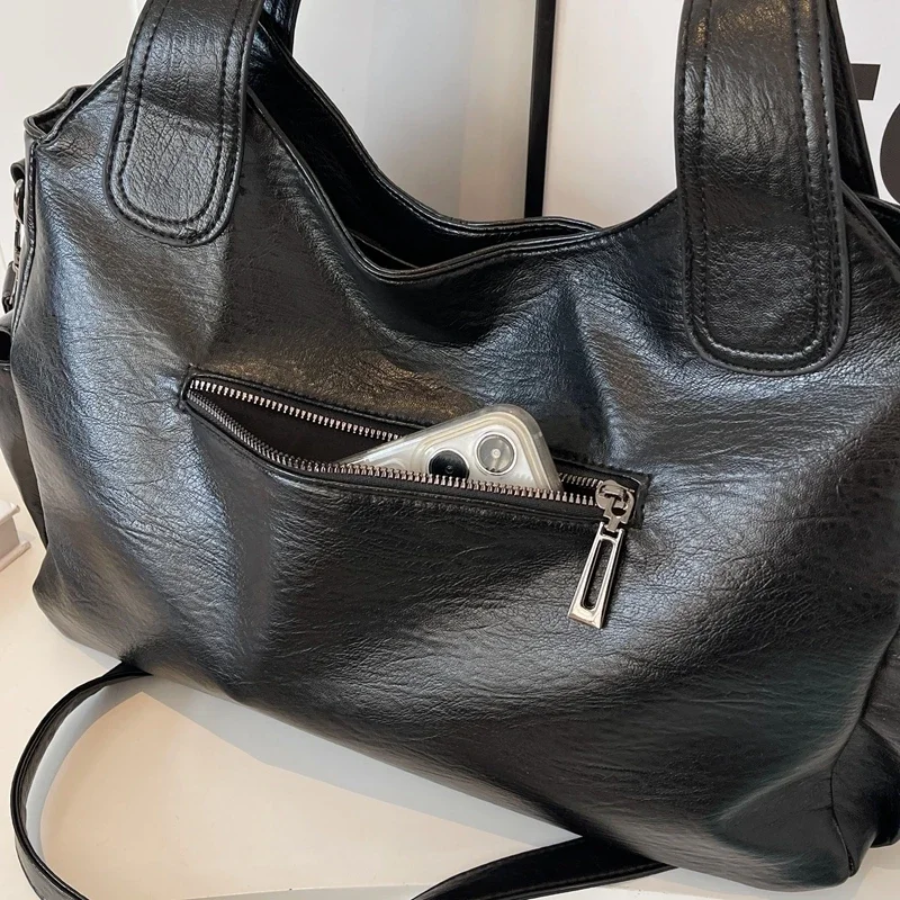 Uma - Sac à Bandoulière Grande Capacité avec Double Fermeture Éclair