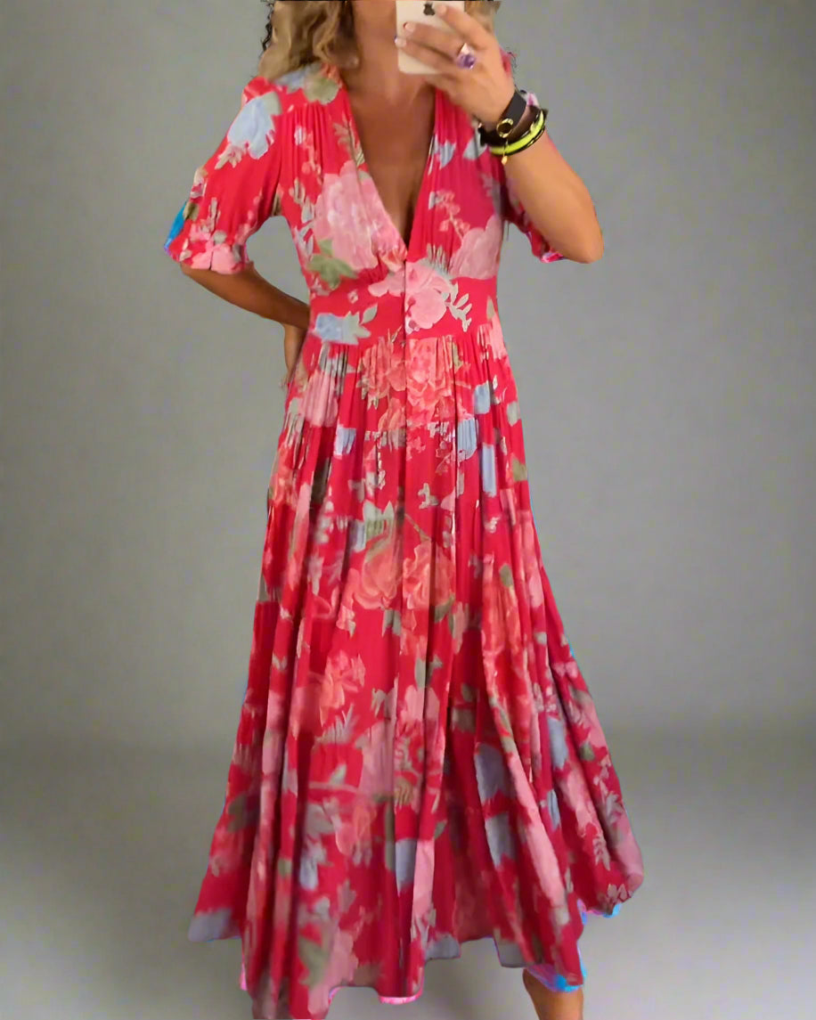 Mathilda | Robe Fleurie de Jour avec Poches Cachées et Coupe Féminine