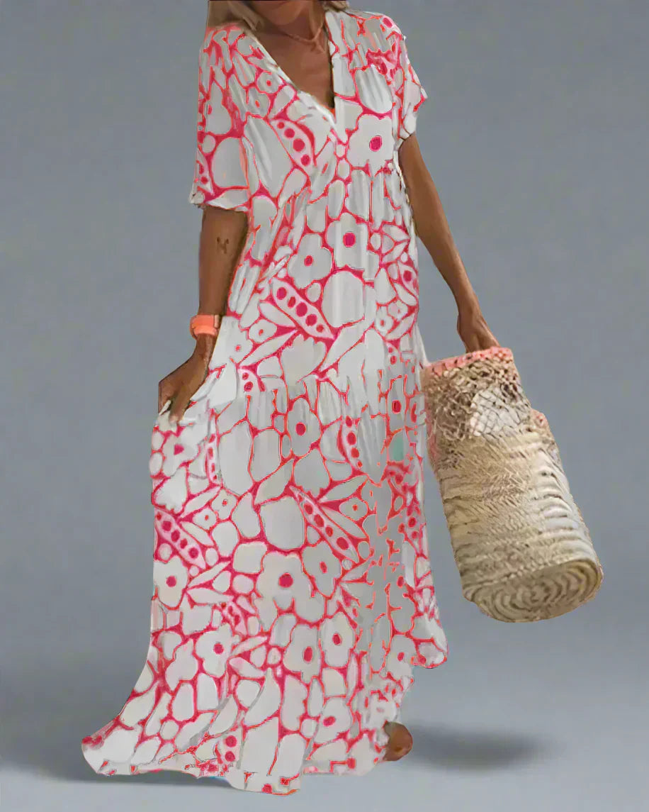 Hannelore | Robe d'Été avec Coupe Élégante et Motif Graphique