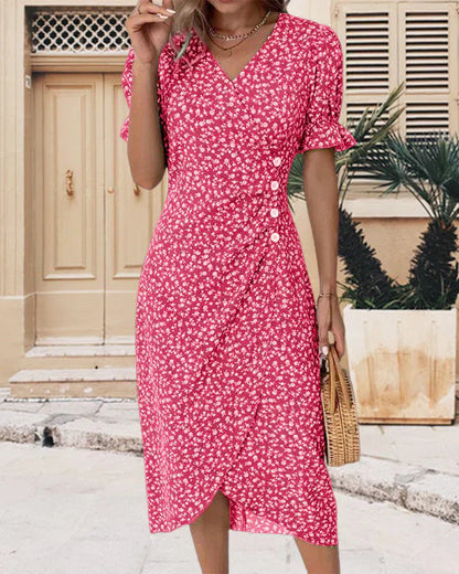 Leah | Robe Bouton avec Volants