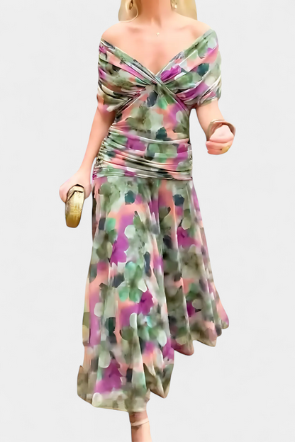 Abigail | Robe longue florale à décolleté en V