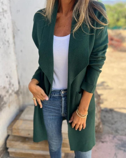 EIGONA - VESTE EN TRICOT CASUAL AVEC REVER