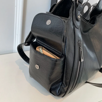Uma - Sac à Bandoulière Grande Capacité avec Double Fermeture Éclair