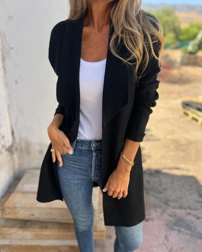 EIGONA - VESTE DE CARDIGAN CASUAL AVEC REVER