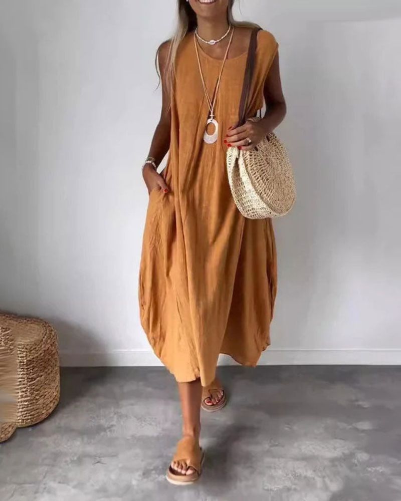 BLOME - Robe midi boho sans manches