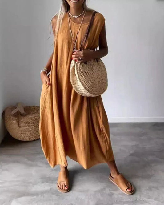 BLOME - Robe midi boho sans manches