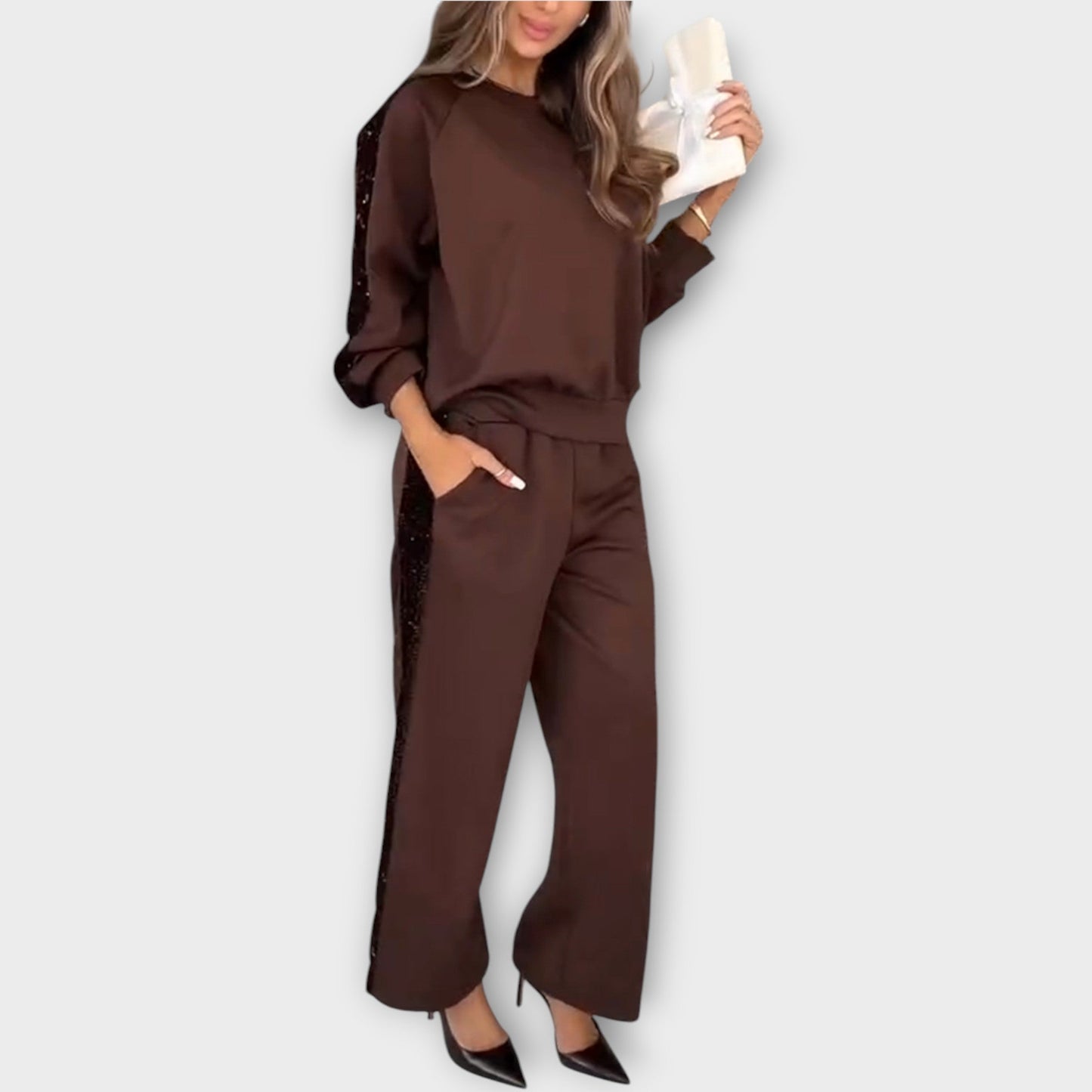 Ensemble Lounge avec Bords en Sequins