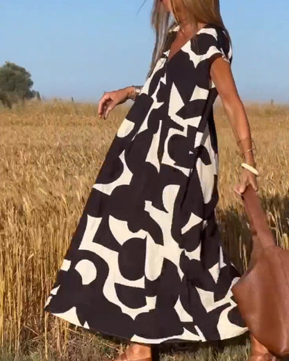 Lauren | Robe A-Line Sans Manches Abstraite