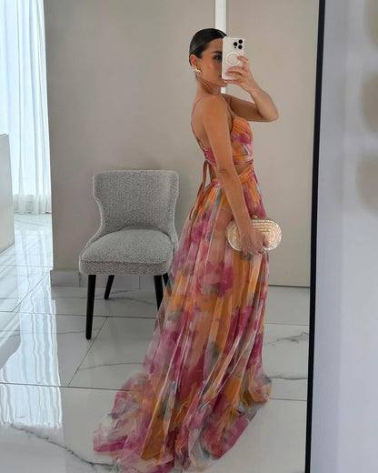 Giselle - Robe Longue Enchantée avec Imprimé Floral