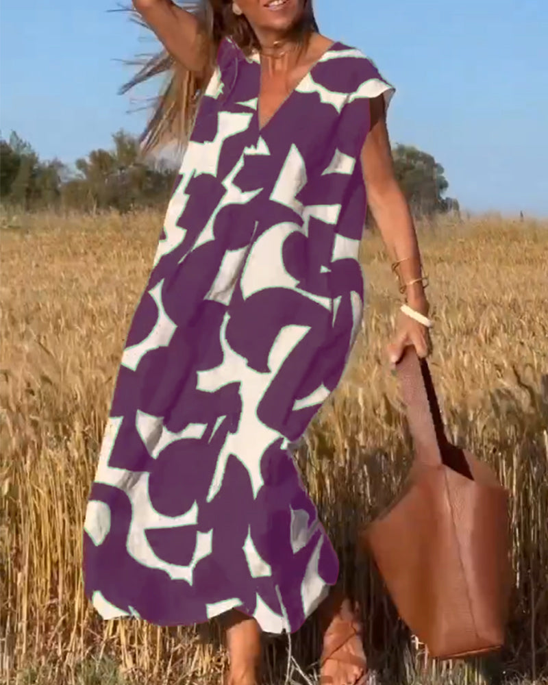 Lauren | Robe A-Line Sans Manches Abstraite