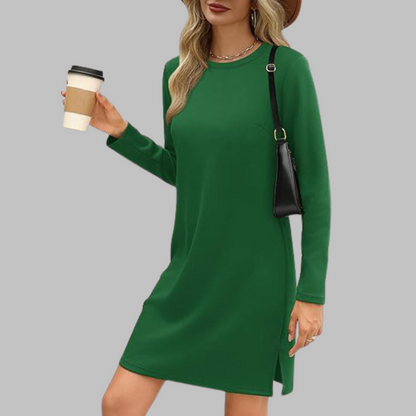 TATLO™ - Robe mini décontractée à manches longues et col rond
