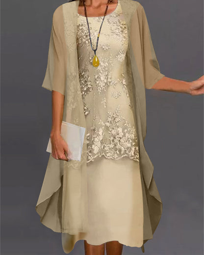 Chona - Robe en Georgette Élégante à Deux Pièces