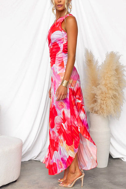 Kacie - Robe Maxi Plissée d'Été