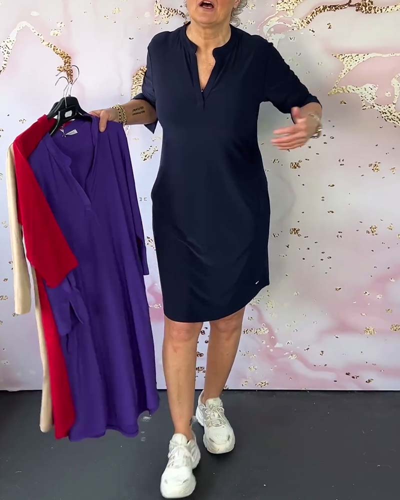 Olivia™ - Robe Décontractée Confortable avec Décolleté en V Uni