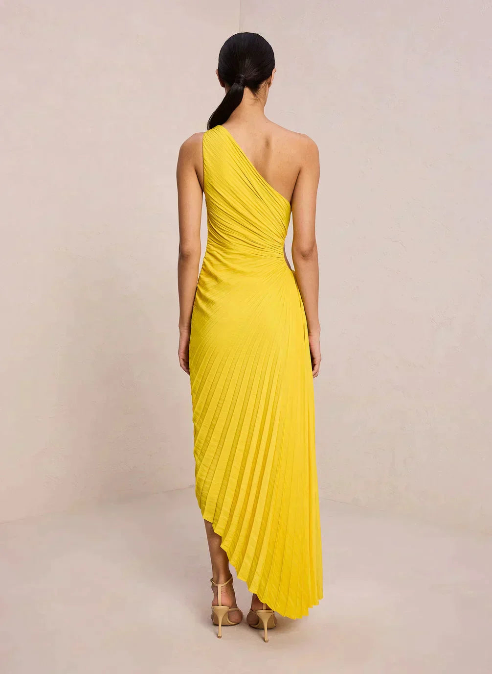 Sylviana - Robe Midi Plissée à Une Épaule