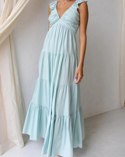 CAPRI - ROBE MAXI À VOLANTS POUR LES VACANCES