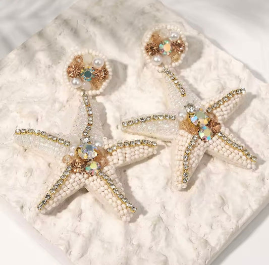 Jane | Boucles d'Oreilles en Perles Étoile de Mer